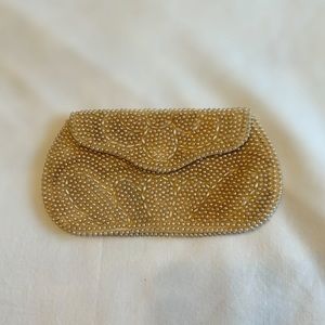 La Regale Product Japan Beaded Cream Handbag Clutch